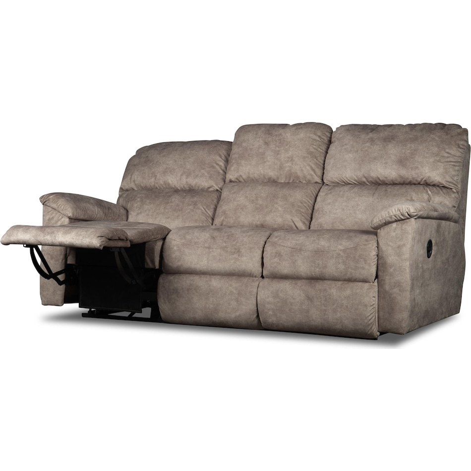 brooks soft mushroom reclining sofa   
