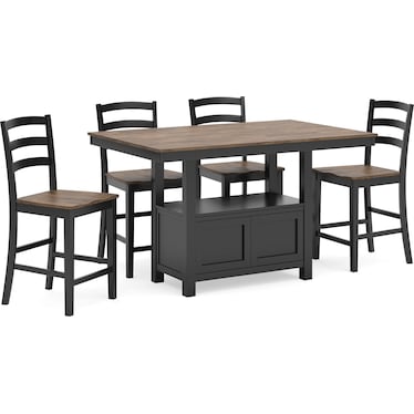 WILDENAUER 5-PC COUNTER HEIGHT DINING SET