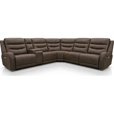 EDSON 6 PIECE DUAL POWER RECLINING SECTIONAL