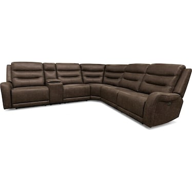 EDSON 6 PIECE DUAL POWER RECLINING SECTIONAL