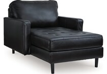 bryceview onyx leather chaise   