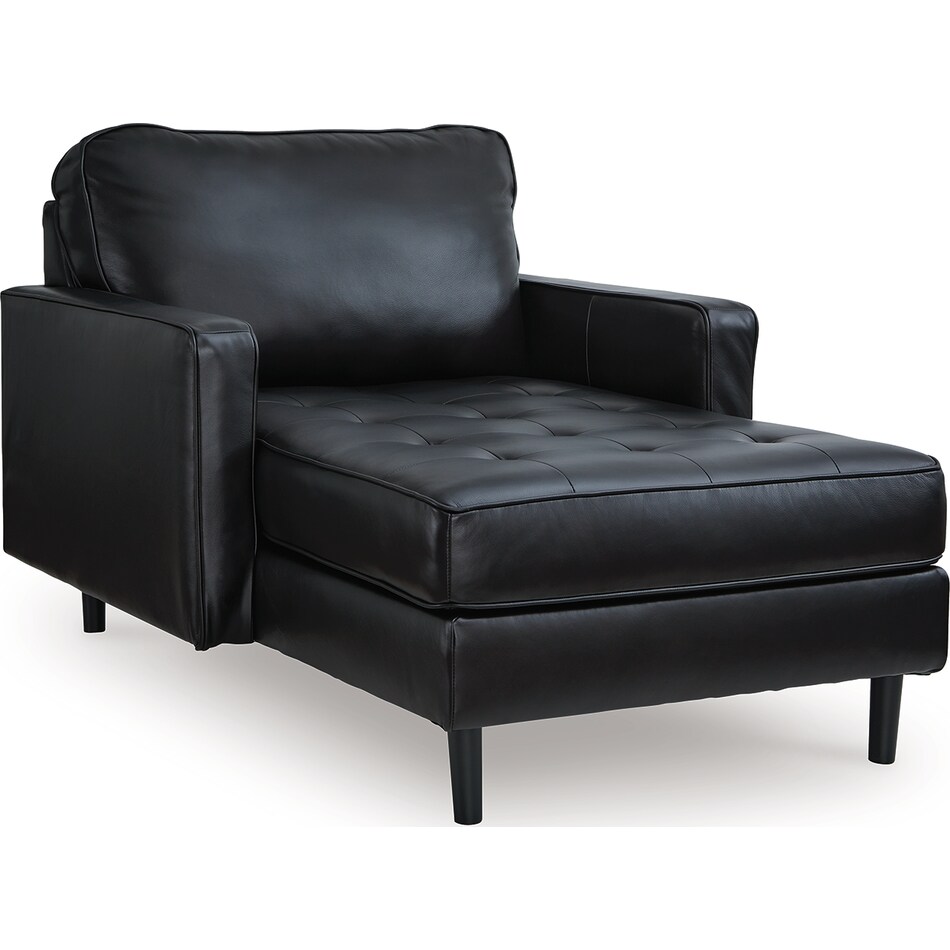 bryceview onyx leather chaise   