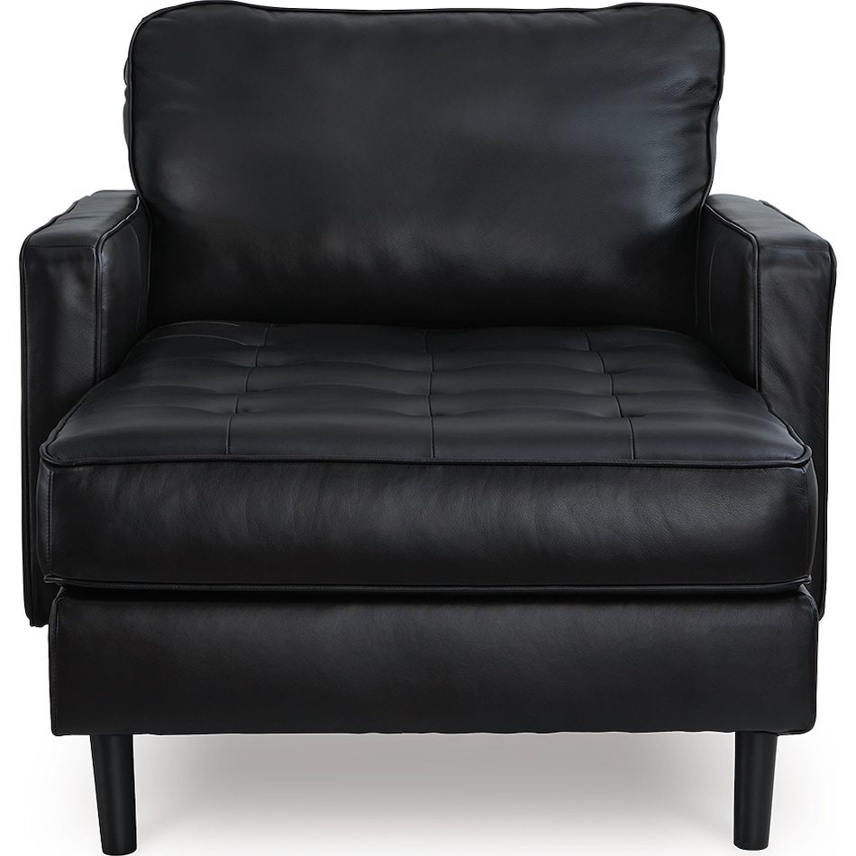 bryceview onyx leather chaise   