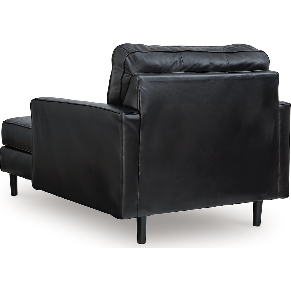 bryceview onyx leather chaise   