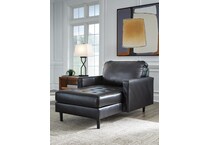 bryceview onyx leather chaise   
