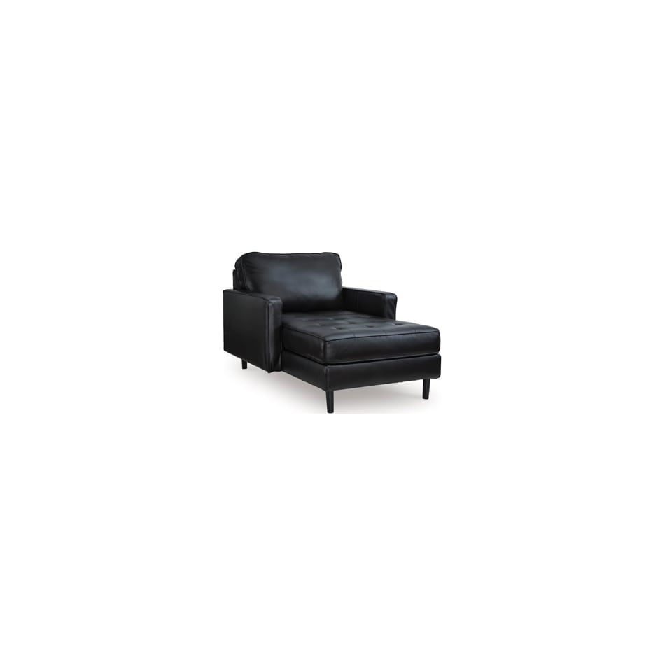 bryceview onyx leather chaise   