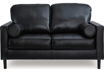 bryceview onyx leather loveseat   
