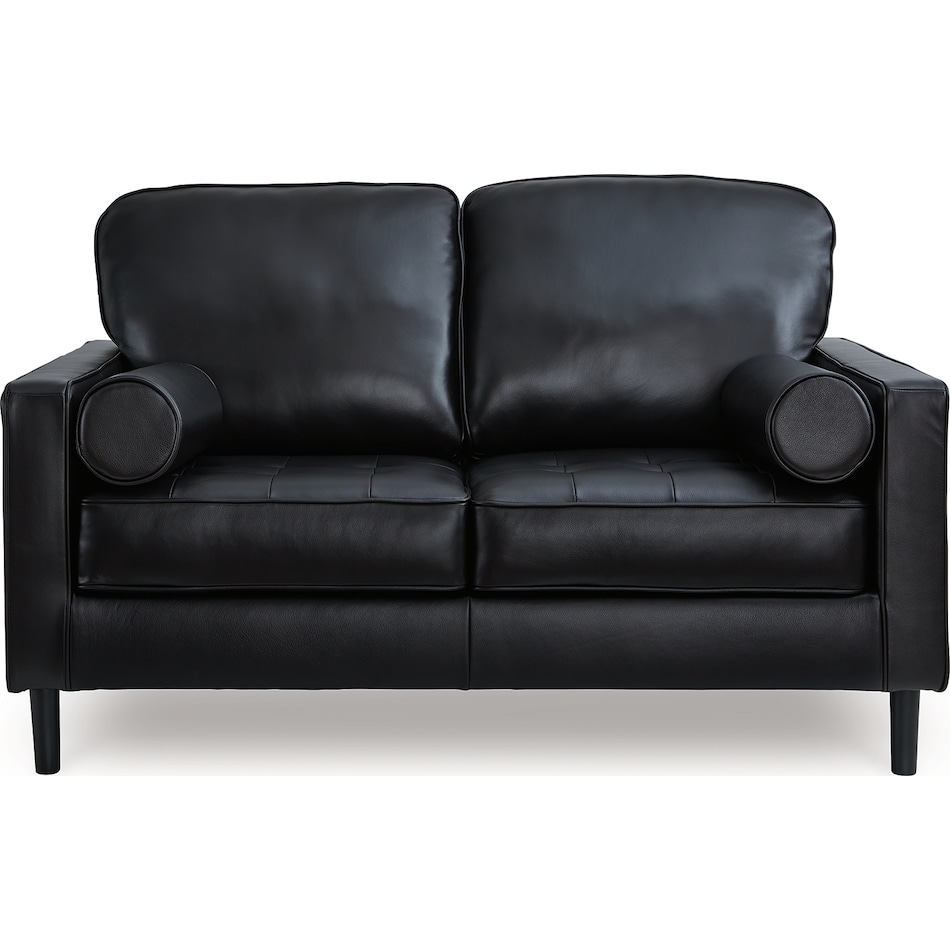 bryceview onyx leather loveseat   