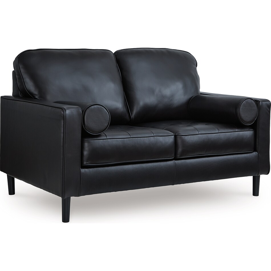 bryceview onyx leather loveseat   