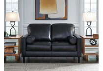 bryceview onyx leather loveseat   