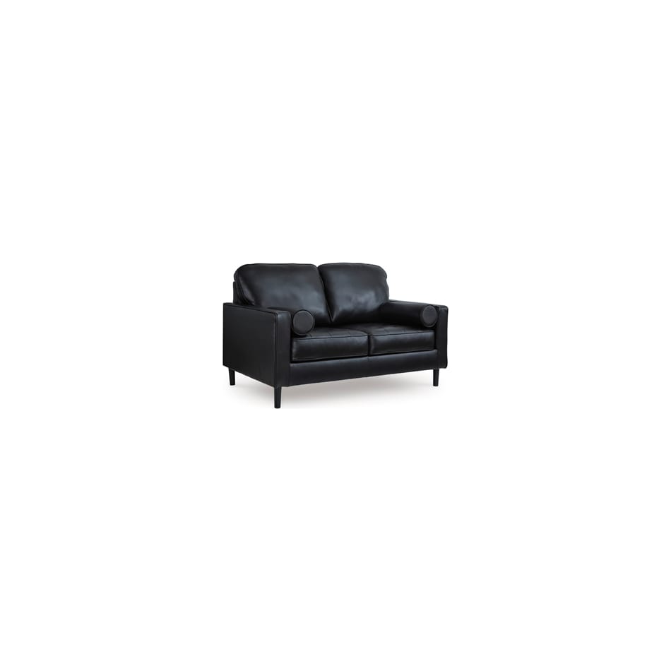 bryceview onyx leather loveseat   