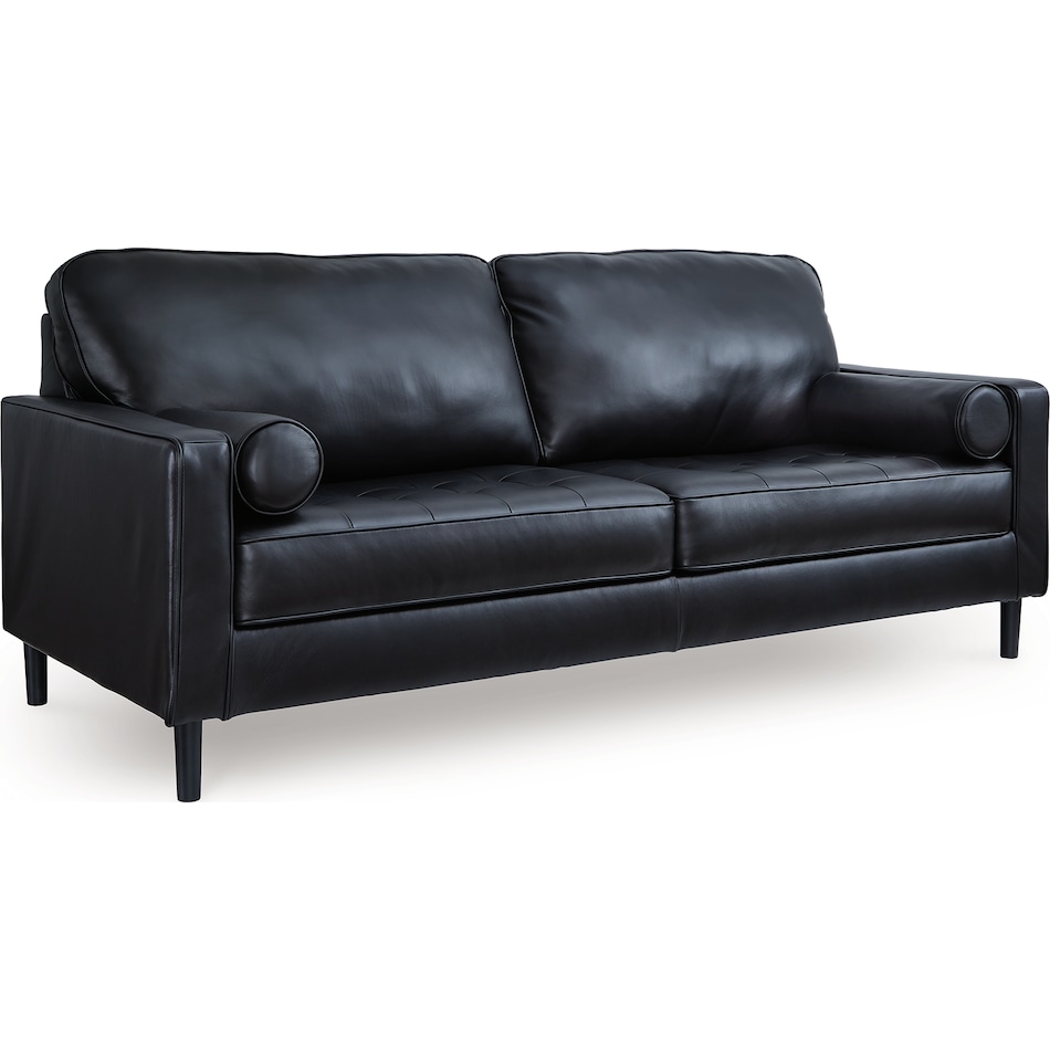 bryceview onyx leather sofa   