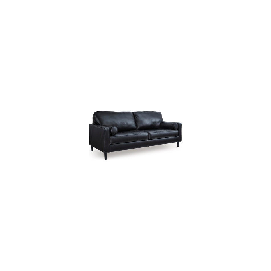 bryceview onyx leather sofa   