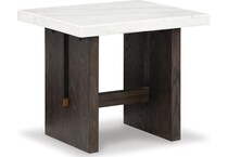 burkhaus white dark brown end table   