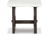 burkhaus white dark brown end table   