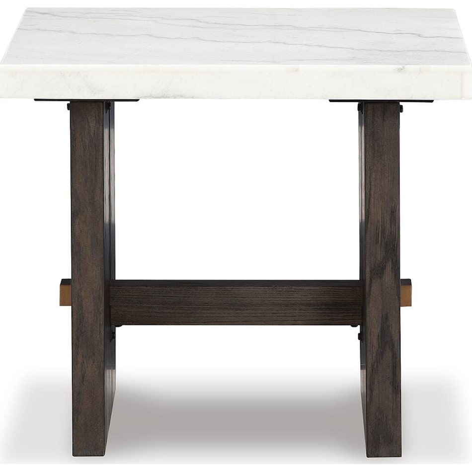 burkhaus white dark brown end table   