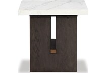 burkhaus white dark brown end table   