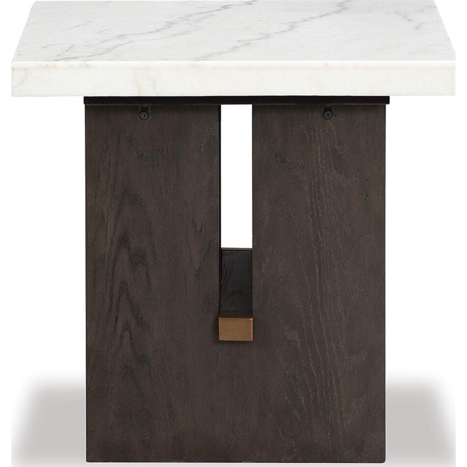 burkhaus white dark brown end table   