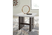 burkhaus white dark brown end table   