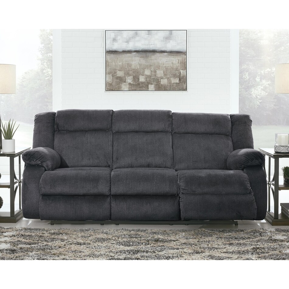 burkner blue power reclining sofa   