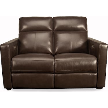 BUTLER LEATHER RECLINING LOVESEAT