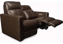 butler chocolate power leather reclining loveseat   