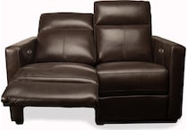 butler chocolate power leather reclining loveseat   