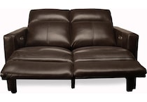 butler chocolate power leather reclining loveseat   