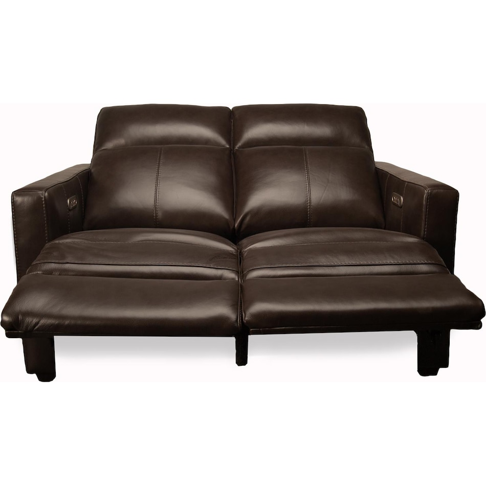 butler chocolate power leather reclining loveseat   