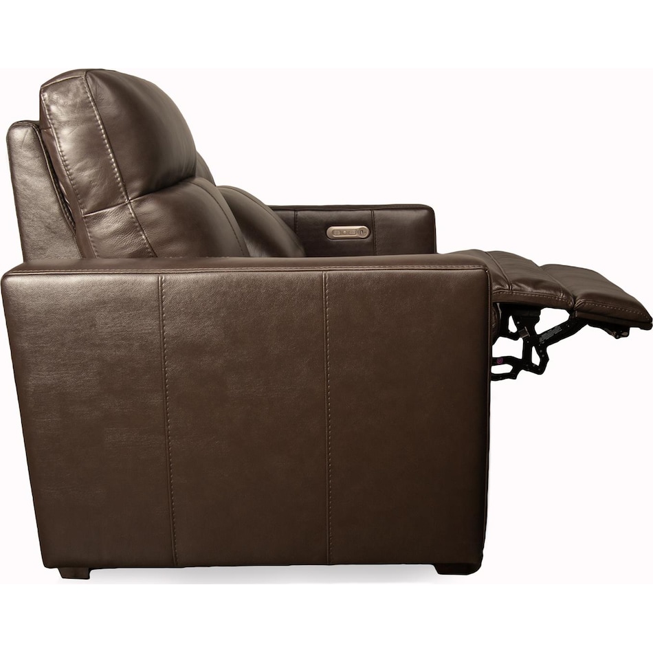 butler chocolate power leather reclining loveseat   