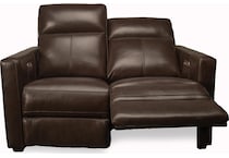 butler chocolate power leather reclining loveseat   