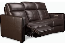 butler chocolate power leather reclining sofa   