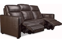 butler chocolate power leather reclining sofa   