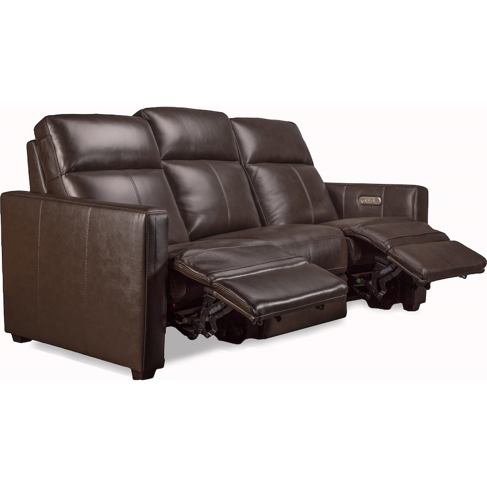 butler chocolate power leather reclining sofa   