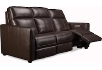 butler chocolate power leather reclining sofa   