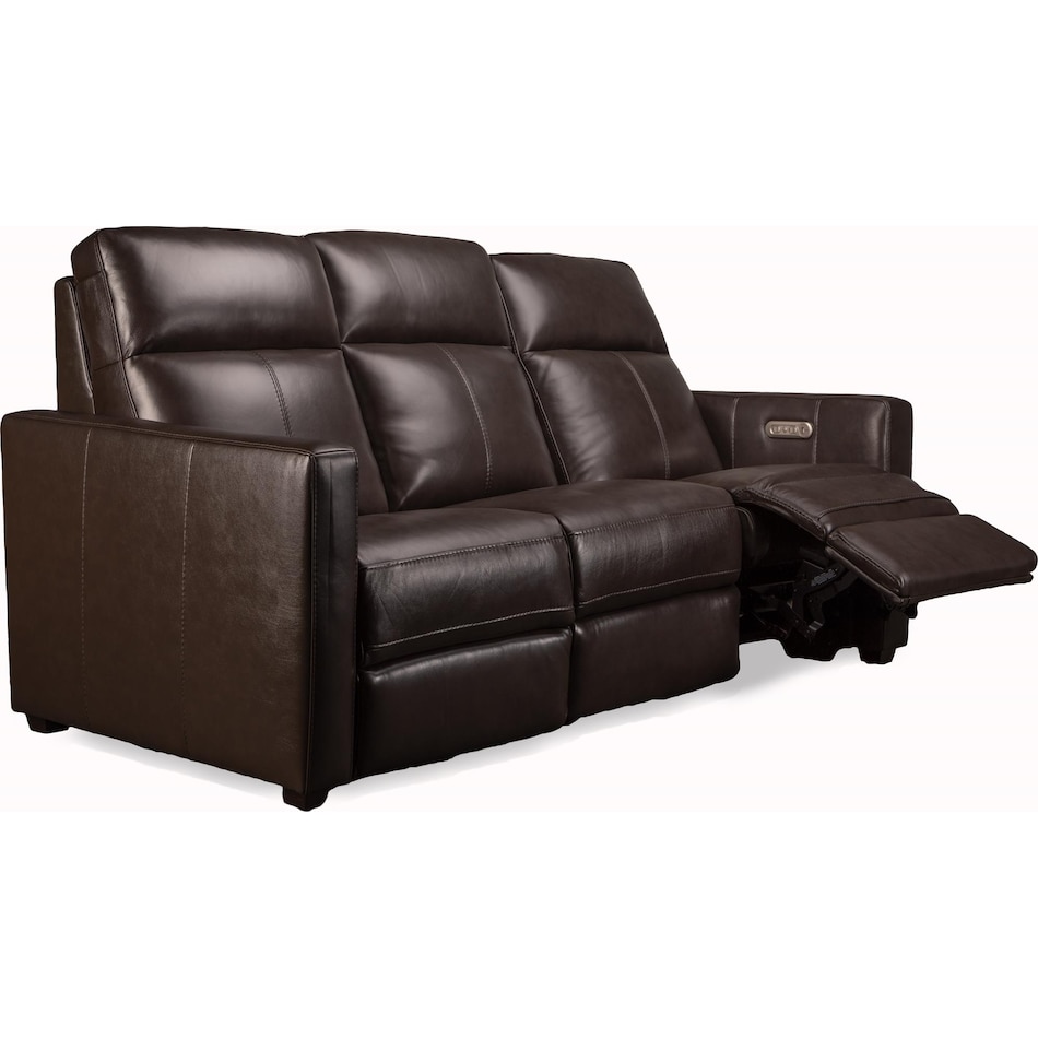 butler chocolate power leather reclining sofa   