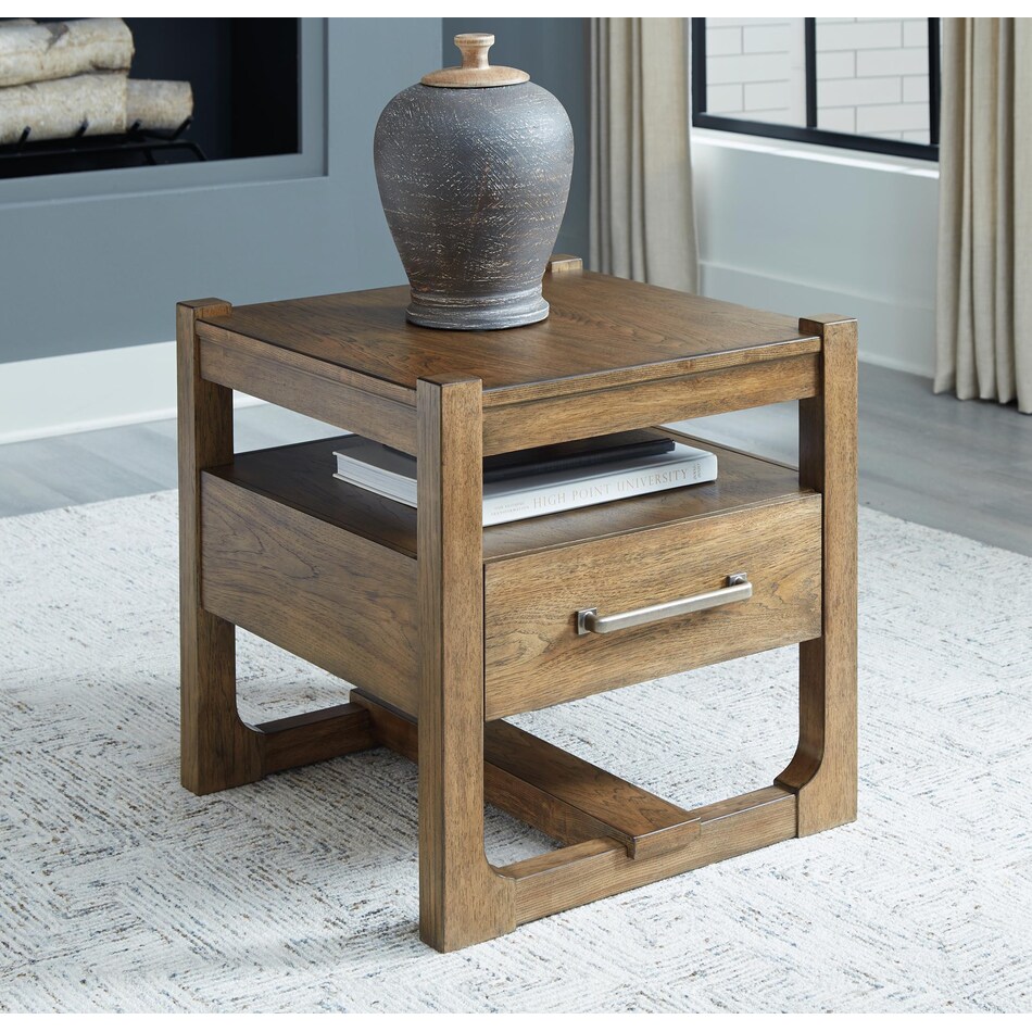 cabalynn light brown end table   