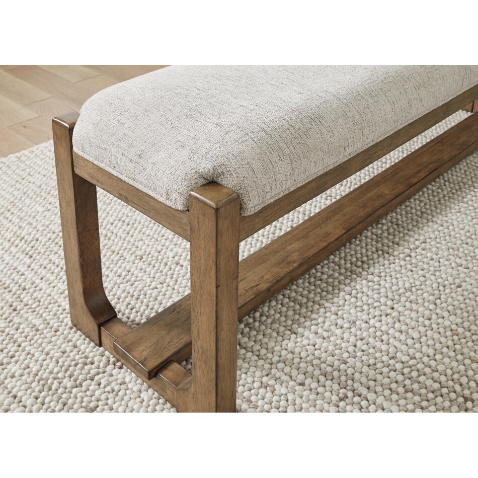 cabalynn oatmeal light brown bench   