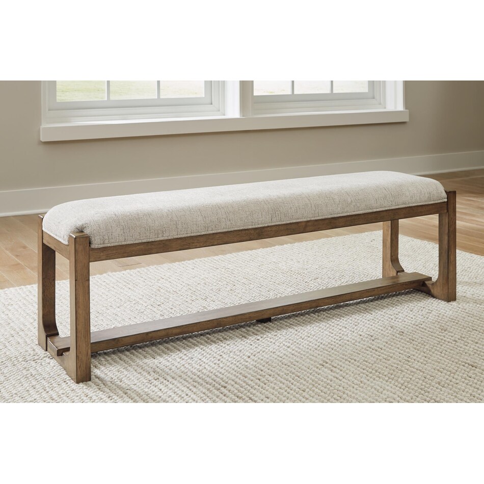 cabalynn oatmeal light brown bench   