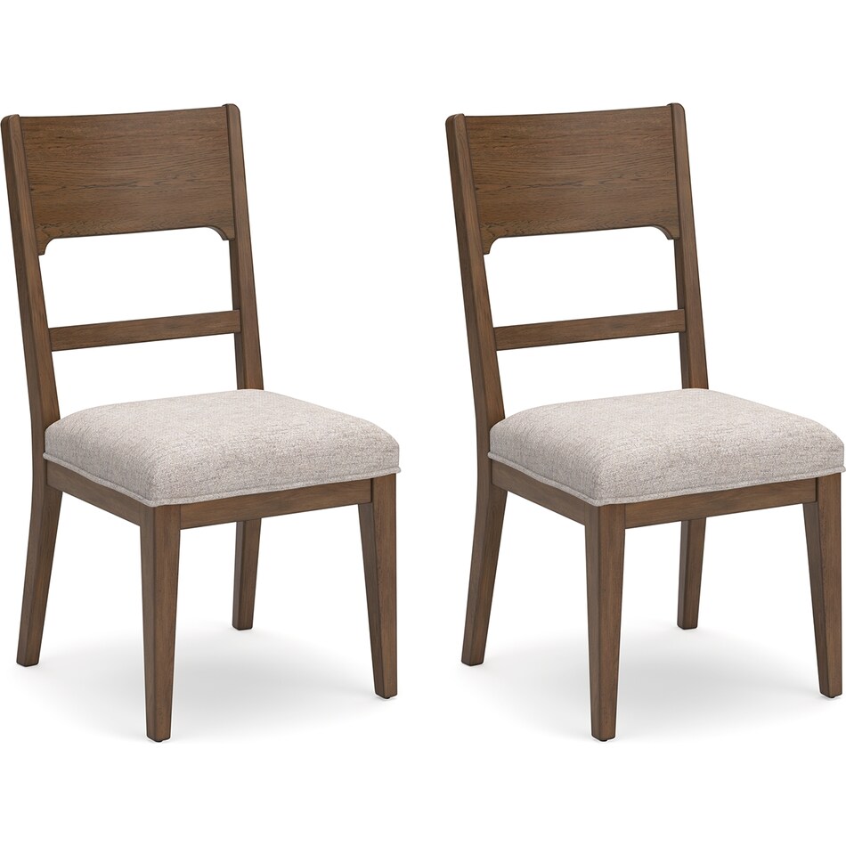 cabalynn oatmeal light brown side chair   