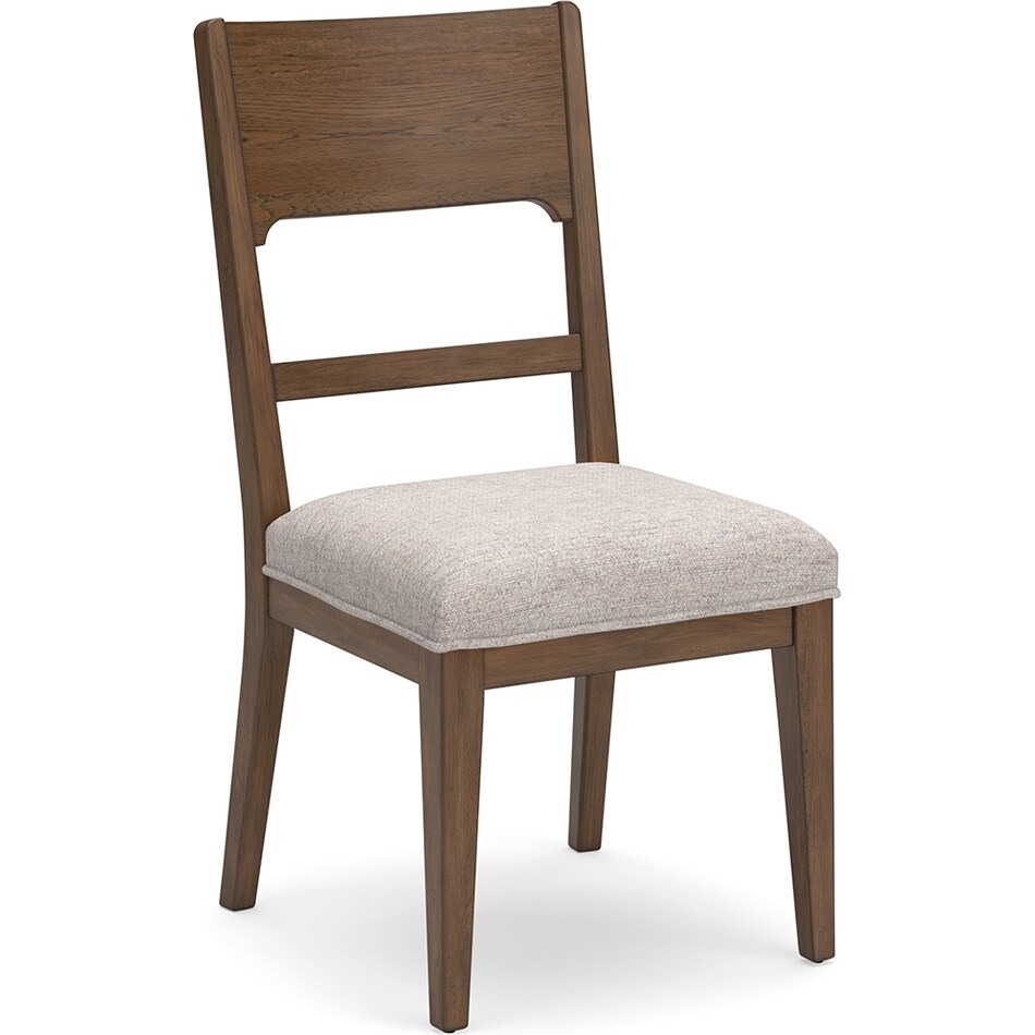 cabalynn oatmeal light brown side chair   