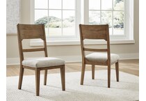 cabalynn oatmeal light brown side chair   