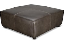 caden brown leather ottoman   