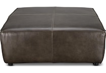 caden brown leather ottoman   