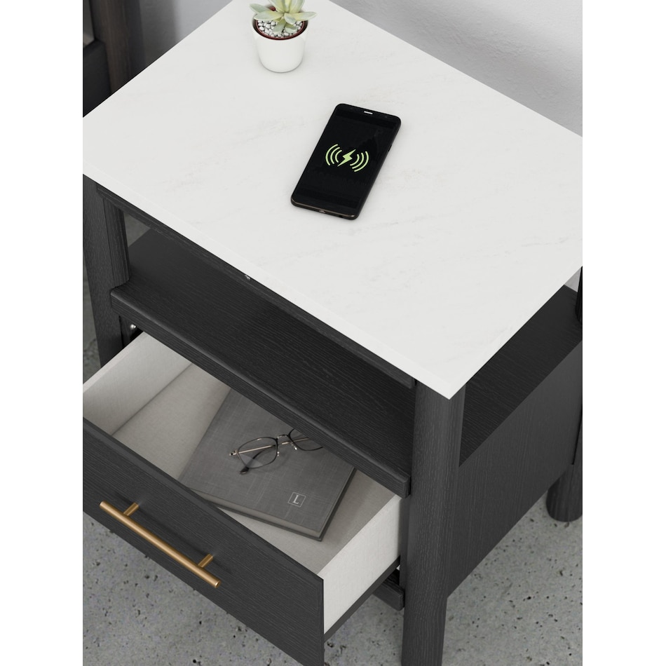 cadmori black white nightstand   