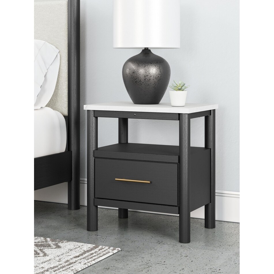 cadmori black white nightstand   