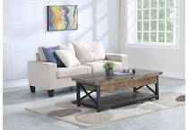 calahan brown cktl tbl castered lift top    