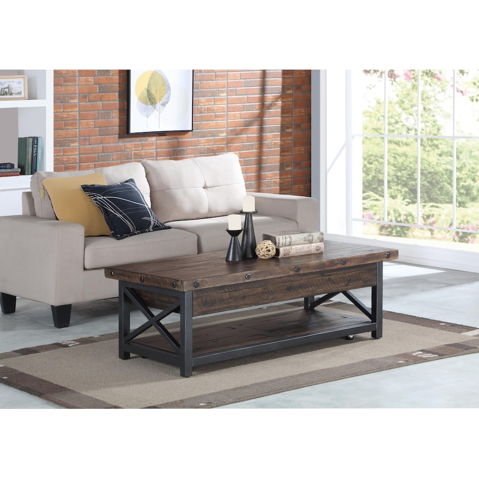 calahan cktl tbl castered lift top    