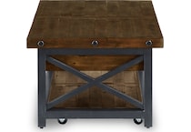 calahan dark brown black cktl tbl castered lift top    