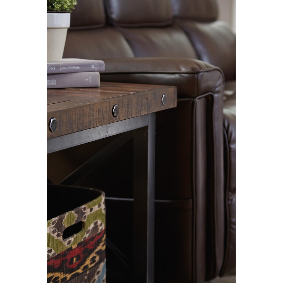 calahan dark brown black end table   